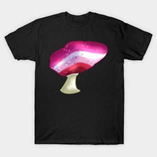 Lesbian LGBTQ Pride Flag Mushroom T-Shirt